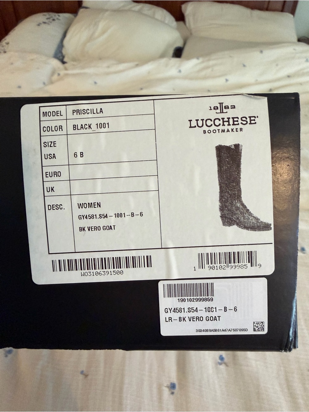 NEVER WORN Lucchese Pricilla Black Tall Leather Boots with Box & Bag Size 6 - Picture 5 of 16